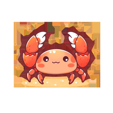 Cute Kawaii Red Crab Sticker Kawaii Crab Drawing, Crab Cartoon Cute, Cartoon Crab Drawing, Crab Cute Drawing, Cute Marine Animals Drawing, Cute Crab Art, Cute Crab Illustration, Cute Crab Drawings, Cute Creatures Drawing