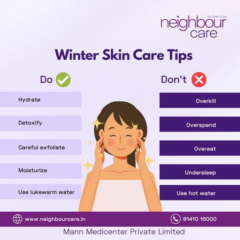 Protect your skin in winter from dryness and discomfort. Follow a proper skincare routine in winter. 💫💫💫 #skin #skincare #winterskincare #skincareroutine #skincaretips #bodycare #moisturizer #neighbourcare Brightening Skincare, Winter Skin Care Routine, Winter Care, Smoothie Bowl Healthy, Homemade Cleaning Solutions, Care Care, Winter Skin Care, Winter Skin, Skin Skincare