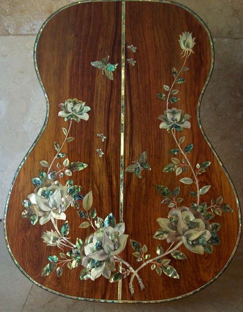 * Beautiful Guitars Acoustic, Classical Guitar Aesthetic, Cute Acoustic Guitar, Acoustic Guitar Aesthetic, Beautiful Acoustic Guitar, Capo Guitar, Guitar Artwork, Acoustic Guitar For Sale, Guitar Inlay