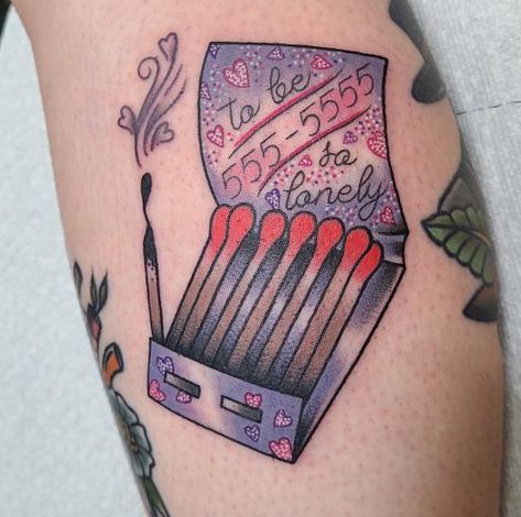 Match Book Tattoo, Matchbook Tattoo, Match Box Tattoo, Book Tattoo, American Traditional, Geometric Tattoo, Ash, I Hope, Tattoos