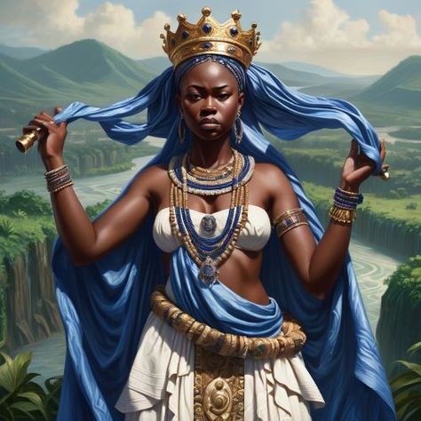 Oba : The River Goddess - Mythlok Yoruba Culture, River Goddess, Yoruba People, World Mythology, Warrior Spirit, Thunder And Lightning, Warrior Queen, Three Kings, Feminine Power