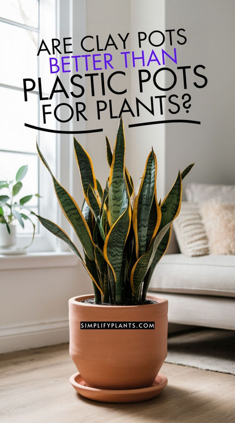 "Discover the benefits of using clay pots versus plastic pots for indoor  houseplants. Find out which option is better for your plants' health and  growth. #indoorhouseplant #claypots #plasticpots #plantcare" Best Plants For Terra Cotta Pots, Clay Pots For Plants, Ponytail Plant, Suculent Plants, Plant Jungle, Indoor Greenery, Pots For Plants, Houseplant Care, Houseplants Indoor