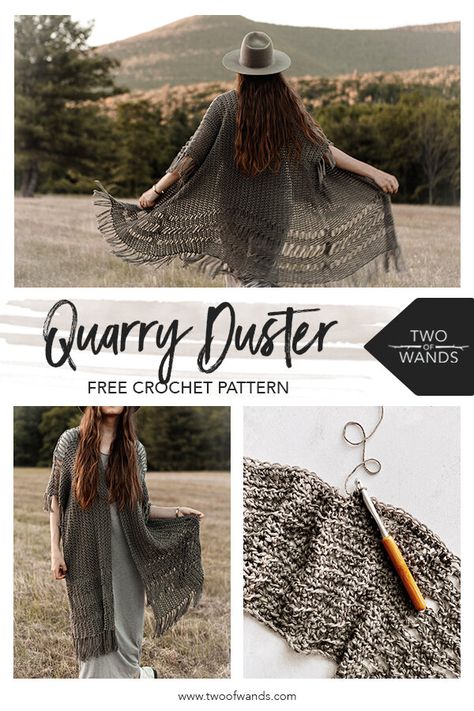 Shawl Cardigan Crochet Pattern, Crochet Elf Coat, Crochet Duster Pattern Free Plus Size, Two Of Wands Crochet Patterns, Crocheted Ruana Patterns Free, Duster Crochet Pattern Free, Crochet Duster Cardigan Pattern Free, Dk Weight Crochet Patterns, Crochet Duster Pattern Free