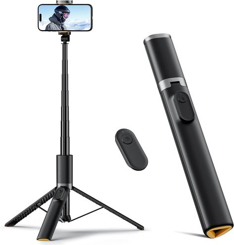 Tripod for iPhone & Portable Selfie Stick Tripod with Remote, Phone Tripod Stand for Video Recording, Travel Tripod for Cell Phone Tripod Compatible with iPhone 15/14/13/Android Iphone Tripod, Phone Tripod Stand, Selfie Stick Tripod, Mobile Phone Stands, Phone Tripod, Computer Camera, Telescopic Pole, Bluetooth Remote, Tripod Stand