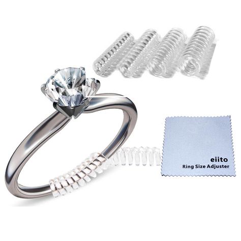 Ring Size Adjuster (Set of 4 Sizes) Snuggies, Ring Guard for Loose Rings with Silver Polishing Cloth (1.2mm/2mm/3mm/4mm) Ring Adjuster, Ring Size Adjuster, Ring Spacer, Resize Ring, Ring Guard, Wedding Ring Sizes, Ring Fit, Ring Ring, Ring Size