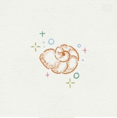 Cute Seashell Drawing, Cute Sea Animals Drawing Kawaii, Ocean Doodles Simple, Cute Ocean Drawings, Ocean Doodles, Sea Doodles, Seashell Drawing, Soft Tattoo, Sea Creatures Drawing