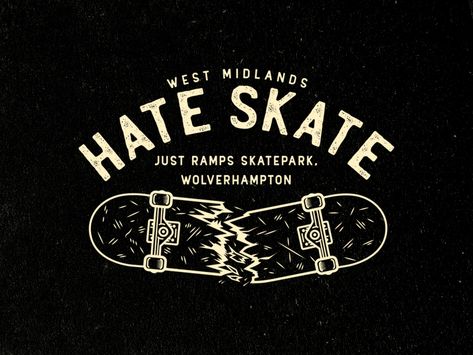 Hate Skate T-shirt Design by Jake Warrilow on Dribbble Hardcore Music, Skate And Destroy, Skate T Shirts, Steps Design, Shirt Illustration, Badge Design, Music Event, Silver Spring, Show And Tell