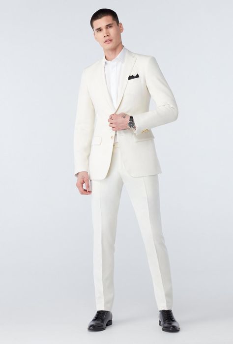 Cream White Suits For Men, White Suit Wedding Mens, Ivory Groom Suit, All White Groom Suit, Ivory Suit Groom, Mens Cream Suit, Cream Suits For Men, White Groom Suit, Fashion Principles