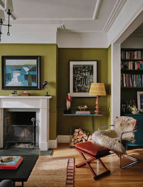 Olive Living Rooms, Edwardian Home, Edwardian House, Boutique Interior Design, London Home, Boutique Interior, Living Room Green, December 8, Green Rooms