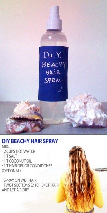 DIY Beach Hair Spray-I used a squirt of Its A 10 in place of the coconut oil and added a squirt of hair gel! Works GREAT! Diy Beach Hair, Beachy Waves Hair, Girly Hair, Diy Beach, Beachy Hair, Hair Spray, Homemade Beauty Products, Diy Hair, Simple Diy