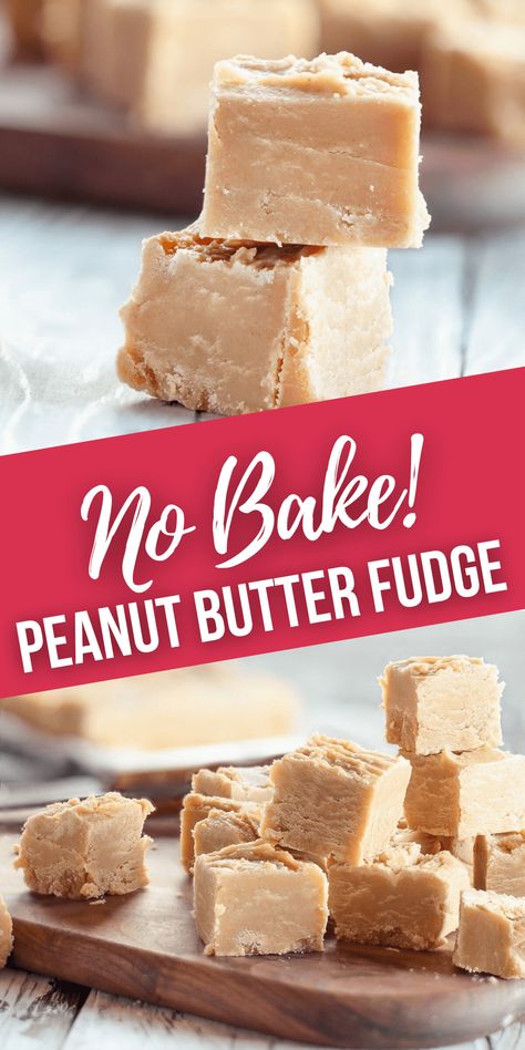 No Bake Peanut Butter Fudge is seriously so addicting. The peanut butter flavor and smooth texture makes this one of the best types of fudge. No Bake Peanut Butter Fudge Easy, No Fail Peanut Butter Fudge, Easy No Bake Peanut Butter Bars, No Cook Peanut Butter Fudge, No Bake Desserts Peanut Butter, No Bake Peanut Butter Recipes, Peanut Butter Candy Recipe, Peanut Butter No Bake Cookies Recipe, Jif Peanut Butter Fudge