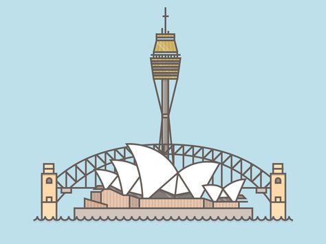 Dribbble - Sydney, King of diamonds by Daniel Haire Sydney Illustration, Flat Architecture, Study Abroad Australia, Architecture Illustrations, Sydney Australia Travel, Australia Tattoo, King Of Diamonds, Australia Country, Skyline Silhouette