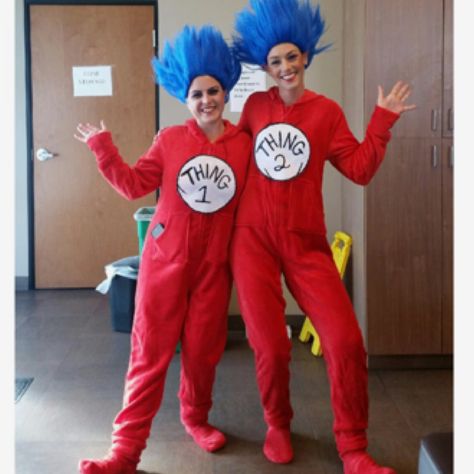 Thing 1 and Thing 2 costumes ❤️ Thing One And Thing Two Costumes, Thing One And Thing Two, Thing 1 And Thing 2, Thing One, Horse Costumes, Decor Project, Volleyball, Ronald Mcdonald, Halloween Costumes