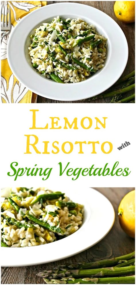 Lemon Risotto with Spring Vegetables | @foodiephysician Cupboard Recipes, Risotto With Peas, Filet Mignon Chorizo, Starchy Sides, Lemon Risotto, Light Dinners, Cooking Vegetarian, Vegetable Risotto, Creamy Risotto