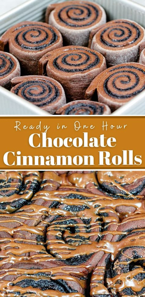 Chocolate Cinnamon Rolls, Sweet Roll Recipe, Crochet Amigurumi Patterns, Cinnamon Rolls Homemade, Cinnamon Rolls Recipe, Chocolate Cinnamon, Baking Sweets, Easy Baking Recipes, Rolls Recipe