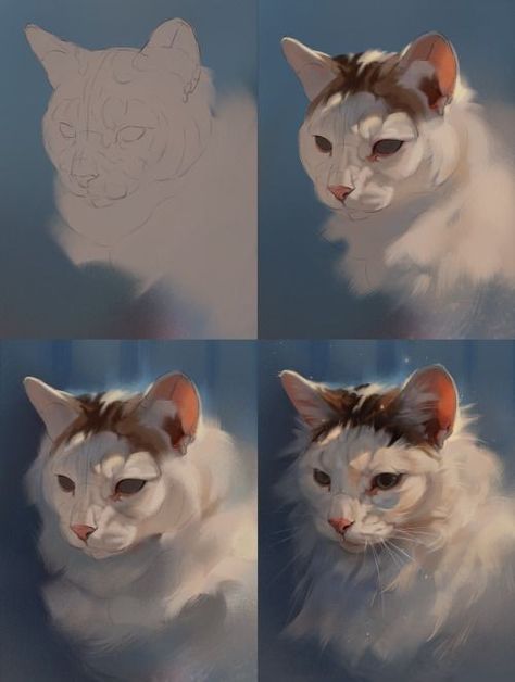 Concept Art Tutorial, Digital Painting Techniques, Hur Man Målar, Digital Painting Tutorials, 2d Art, Digital Art Tutorial, Cat Drawing, Art Reference Poses, Painting Tutorial