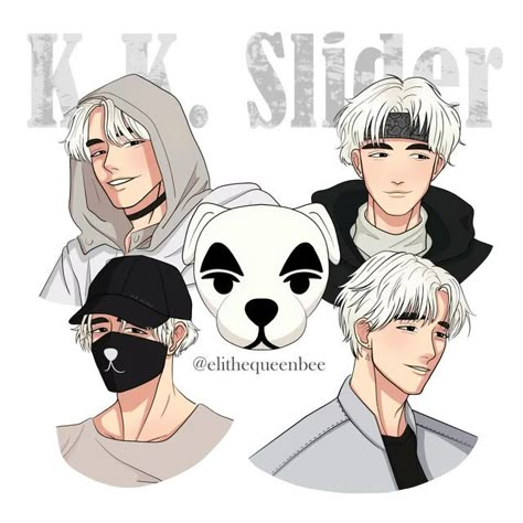 Kk Slider Human, Kk Slider, Human Version, Animal Crossing Funny, Animal Crossing Fan Art, Animal Crossing Memes, Animal Crossing Characters, Animal Crossing Villagers, Animal Crossing Pocket Camp