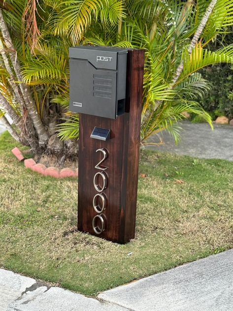 Agave Post Mailbox | Dream Mailboxes Modern Mailbox Post, Custom Mailboxes, Modern Mailbox, Mailbox Post, Home Upgrades, Outdoor Oasis, Mailbox, House Design, House Styles