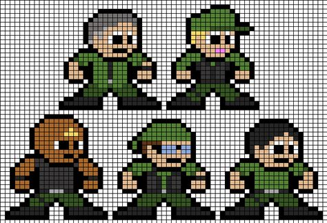 Stargate; SG-1 Team Perler Bead Groups Stargate Cross Stitch, Alpha Bracelet, Decorative Stitches, Stargate Sg1, Bead Sprite, Pixel Art Pattern, Cross Stitches, Stargate, Perler Bead Patterns