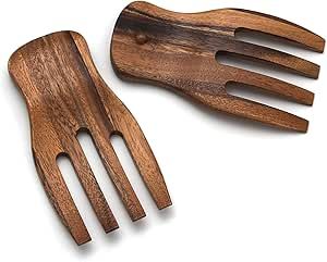 Lipper International Acacia Salad Hands, 3.75" x 7" x 1.88", One Pair Wooden Salad Bowl, Salad Tongs, Salad Pasta, Serving Utensils, How To Make Salad, Utensil Set, Salad Servers, Fajitas, Salad Bowls