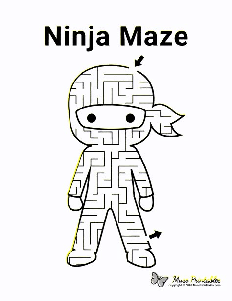 Free printable ninja maze. Download it at https://museprintables.com/download/maze/ninja/ Ninja Activities, Ninja Crafts, Ninja Themed Birthday Party, Ninja Theme, Lego Ninjago Party, Lego Ninjago Birthday, Karate Birthday, Ninjago Birthday Party, Ninja Birthday Parties