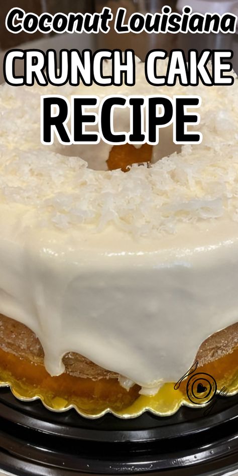 Coconut Louisiana Crunch Cake Louisiana Crunch Cake, Cake Coconut, Different Types Of Cakes, Crunch Cake, Bundt Cake Pan, Homemade Cake Recipes, Types Of Cakes, Homemade Desserts, Cake Flour