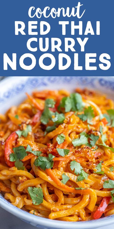 Thai Red Curry Coconut Noodles, Red Curry Noodle Bowl, Red Thai Curry Tofu, Thai Curry Noodles Coconut Milk, Thai Coconut Noodles, Red Thai Curry Recipes, Curry Pad Thai, Thai Curry Noodles, Coconut Curry Noodles