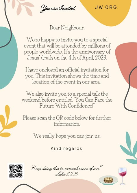 Jw Memorial Invitation Letters, Friendship Bible, Jw Letters, Memorial Invitation, Letter Writing Examples, Letter Writing Samples, Letter Of Encouragement, Public Witnessing, Appreciation Letter