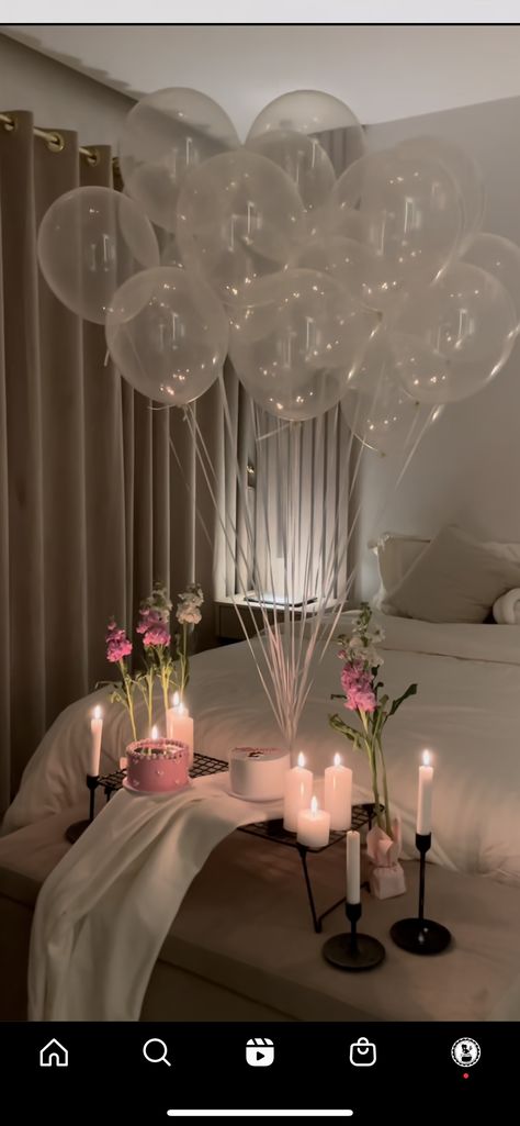 Simple Birthday Set Up, Birthday Hotel, Intimate Birthday, Trending Summer Nails, Surprise Birthday Decorations, Birthday Decorations At Home, Happy Birthday Decor, Birthday Room Decorations, Simple Birthday Decorations