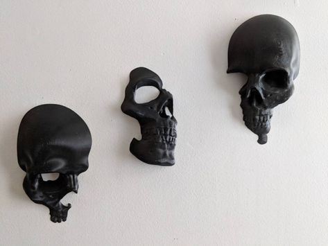 Original Skull Creeps™ - Wall Decor, Set of 3 Whats Wallpaper, Skull Wall Decor, Small Wall Decor, Goth Home, Goth Home Decor, Goth Decor, Skull Decor, Creation Couture, Gothic Decor