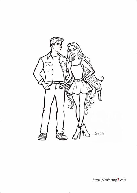 Barbie And Ken Coloring Page - 2 Free Coloring Sheets (2024) Ken Coloring Pages, Ken Drawing, North America Flag, Fred Jones, Flag Of Europe, Africa Flag, Free Coloring Sheets, Barbie Ken, Nfl Teams Logos