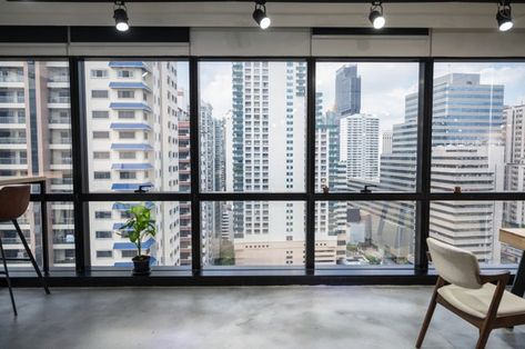 Cityscape of business office in downtown... | Premium Photo #Freepik #photo #business #city #office #sky Office Administration, Office Background, Window Siding, City Office, Sky View, Temporarily Closed, Vintage Sofa, Wooden Desk, Conference Table