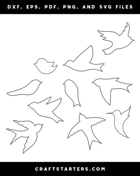 Birds Outline Drawing, Swallow Drawing Simple, Swallow Template, Bird Drawing Simple, Bird Outline Tattoo, Simple Bird Drawing, Vogel Silhouette, Bird Outline, Easy Bird