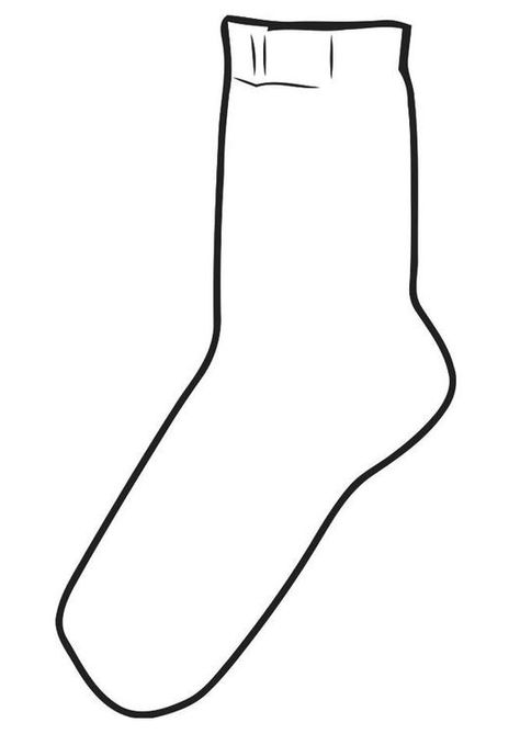 Coloring page sock - coloring picture sock. Free coloring sheets to print and download. Images for schools and education - teaching materials. Img 19360. Socks Drawing, Socks Party, Coloring Contest, Halloween Socks, Brownie Girl Scouts, Free Coloring Sheets, Sock Crafts, Free Socks, Tracing Worksheets