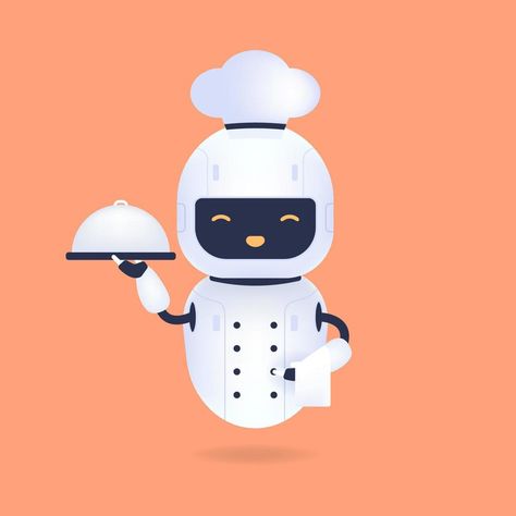 Cooking Robot, Cartoon Characters As Humans, White Towels, Visual Effects, Cartoon Characters, Serving Tray, The White, Vector Art, Mood Board