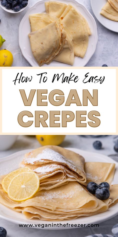 Vegan Crepes Recipe, Vegan Crepes, Easy Crepe Recipe, Crepes Recipe, Vegan Breakfast Easy, Easy Vegan Dessert, Dairy Free Breakfasts, Vegan Pancakes, Vegan Sweet Potato