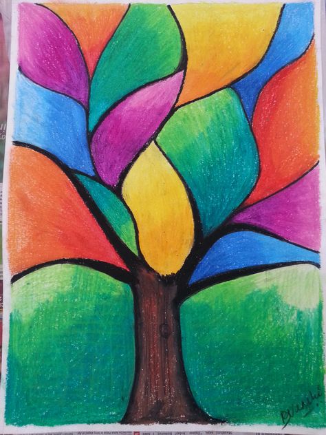 Journey of Tree Easy Abstract Art, Chalk Pastel Art, Representational Art, Oil Pastel Paintings, Oil Pastel Art, Oil Pastel Drawings, Encaustic Art, Chalk Pastels, Oil Pastels