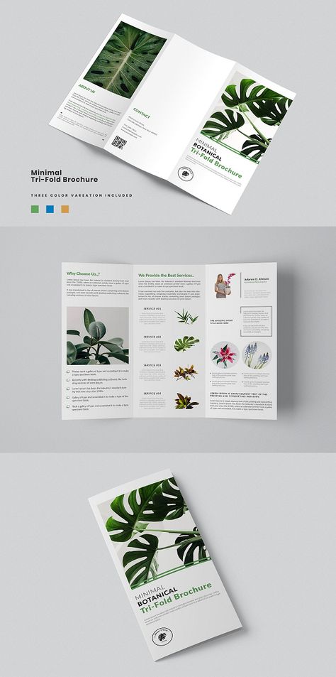 elegant InDesign minimal tri-fold brochure template design layout. It's a very clean and professional minimal template design. You can be customized as you like. Very easy to change color, free text-font, shape, resize etc. It's a modern and elegant multipurpose usable template when you download this file you will get US Letter  #brochure #template Brochure Layout Design Trifold, Brochure Minimal Design, Minimal Trifold Brochure Design, Minimal Brochure Design Layout, Tri Fold Brochure Design Templates, Clean Brochure Design, Cool Brochure Design, Product Brochure Design Inspiration, Modern Brochure Design Creative