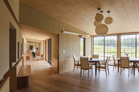 Elderly House in Rikuzentakata city “Hokkori-ya” / The University of Tokyo Architectural Planning & Design Lab + DOG | ArchDaily Elderly Care Center, Small Japanese House, Senior Citizen Housing, University Of Tokyo, Healthcare Interior Design, Lab Dog, Elderly Home, Lab Dogs, Dog Photograph