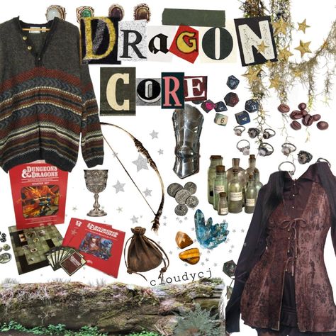 dragoncore, goblincore, fairycore, adventurer, tavern, dragons, gravity falls, potion, witchcore, dungeons and dragon aesthetic Dragon Clothes Aesthetic, Dragoncore Fashion, Dragoncore Aesthetic Outfits, Dragon Core Aesthetic Outfits, Dragon Core Aesthetic, Dragoncore Outfits, Dragoncore Aesthetic, Dragon Core, Goblincore Outfits