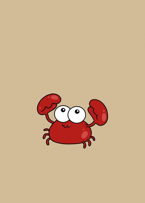 Crab Vector Illustration, Crab Cartoon Cute, Cartoon Crab Drawing, Crab Cute Drawing, Crabby Illustration, Cute Crab Illustration, Crabby Drawing, Cute Crab Drawings, Crab Drawing Simple