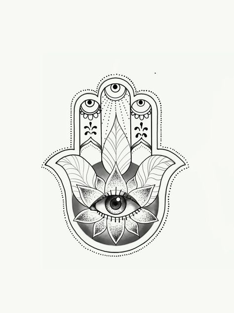 Hand Of Hasma Tattoo Evil Eye, Hamsa Tattoo Stencil, Fatima Hand Tattoo Design, Simple Hamsa Design, Hamsa Hand Design, Hamza Tattoo Design, Hamsa Tattoo Design Simple, Hasma Tattoos For Women, Hamsa Tattoo Design For Women