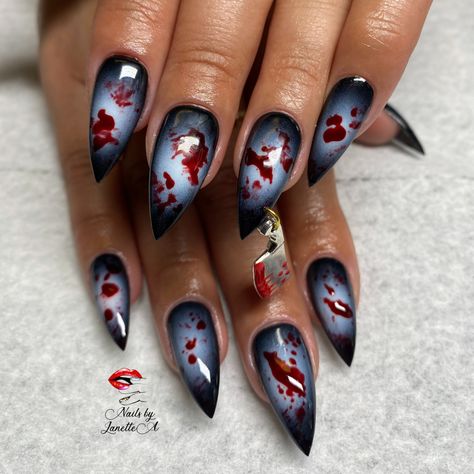 Halloween nails Eye Nails Halloween, Saw Nails Halloween, Corpse Nails, Jason Nails, Saw Nails, Cartoon Nails, Witchy Nails, Nails Halloween, Gothic Nails