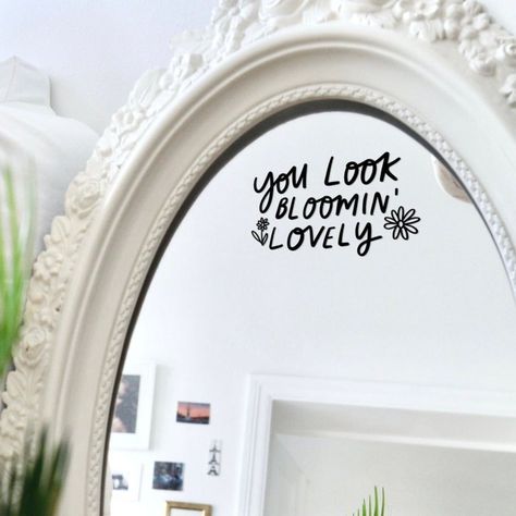 Home Decor Wall Mirrors Large Stickers Ideas Interior Design Wall Mirror Ideas, Mirror Quotes, Line Illustrations, Mirror Vinyl, Mirror Decals, Mirror Decal, Beautiful Mirror, Mirror Ideas, Inspirational Stickers