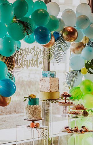 Tropical Caribbean Island Baby Shower - Inspired By This Tropical Baby Shower Theme, Summer Baby Shower Themes, Tropical Caribbean, Hawaiian Baby Showers, Luau Baby Showers, Tropical Baby Shower, Fiesta Tropical, Summer Baby Shower, Jungle Baby Shower