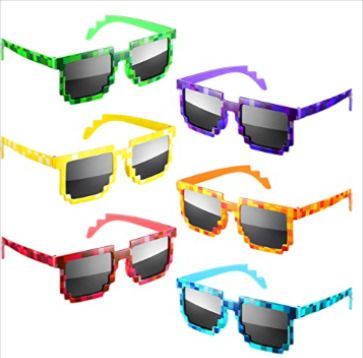 plastic frame Polycarbonate lens Pixelated Game, Pixel Fashion, Pixel Glasses, Pixel Sunglasses, Sunglasses Party Favor, Birthday Photo Booths, Party Favors For Adults, Video Game Party, Christmas Birthday Party