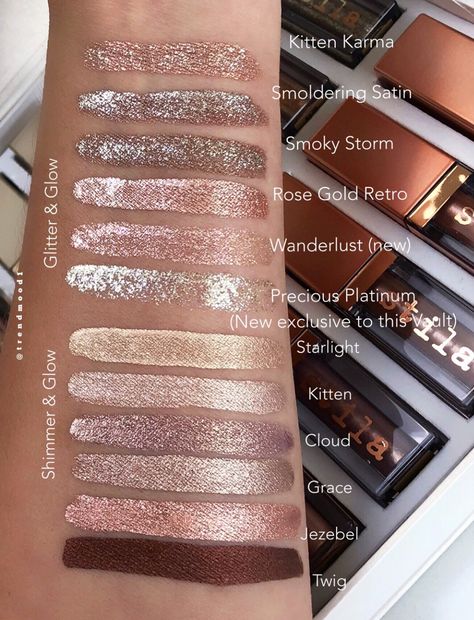 Magnificent Metals Shimmer/Sparkle & Glow Liquid Eyeshadows | @trendmood1 Stila Glitter And Glow, Blue Smokey Eye, Stila Cosmetics, Makeup Palettes, Makeup Training, Star Makeup, Makeup Guide, Makeup Swatches, Festival Style