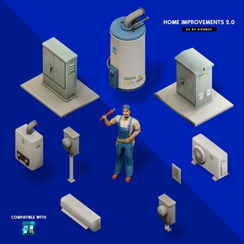 Updates: Home Improvements V8 (CC Pack for The Sims 4) | Patreon Sims 4 Electronics Cc, Sixam Cc, Sims 4 Penthouse, Cc For Sims 4, Ts4 Mods, Sims 4 Patreon, Die Sims 4, The Sims 4 Packs, Sims 4 Mm Cc