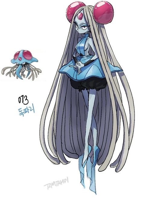 073.Tentacruel by tamtamdi on DeviantArt Cosplay Pokemon, Pokemon Fashion, Pokemon Human Form, Korean Illustration, Gijinka Pokemon, Pixel Art Pokemon, Pokemon People, Pokemon Gijinka, Images Kawaii