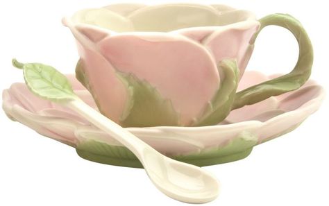 Lenox® Rose Blossom 3-Piece Teacup Set Rose Blossom, Teacup Set, Dream Aesthetic, Porcelain Roses, Teapots And Cups, Tea Cup And Saucer, Tea Accessories, Cute Mugs, Tea Cup Saucer